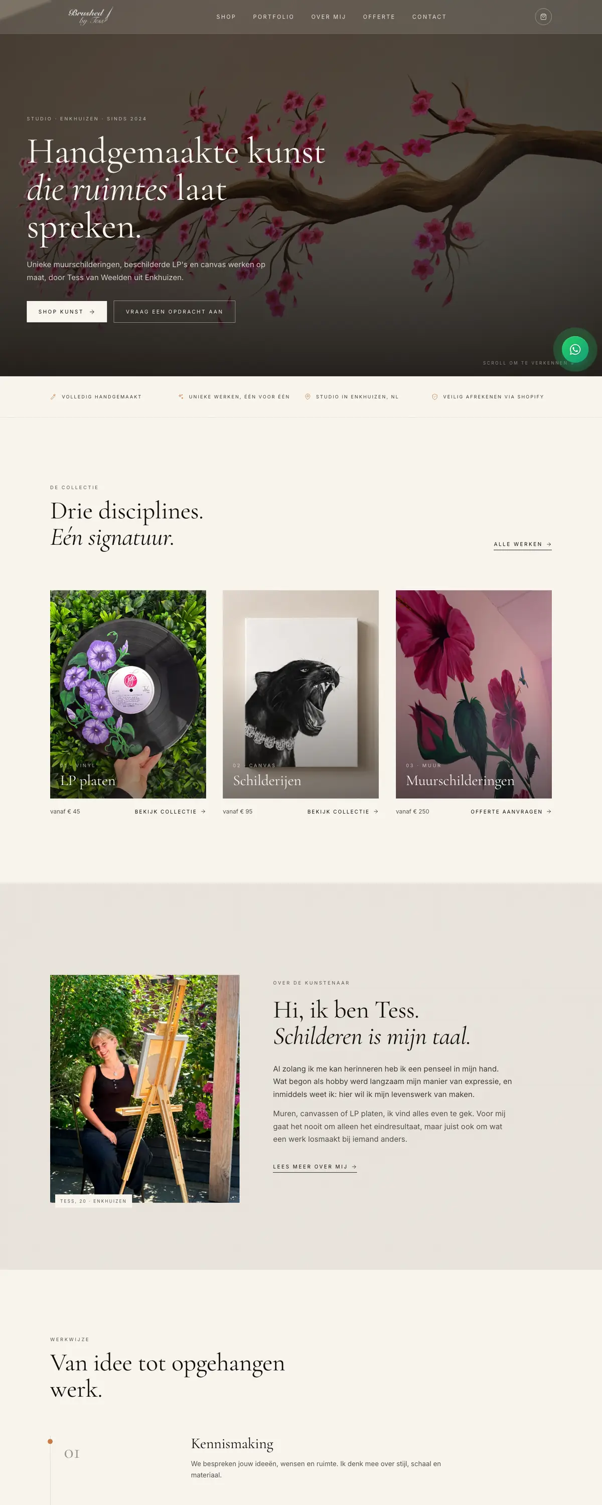 The Brushed by Tess online shop on desktop