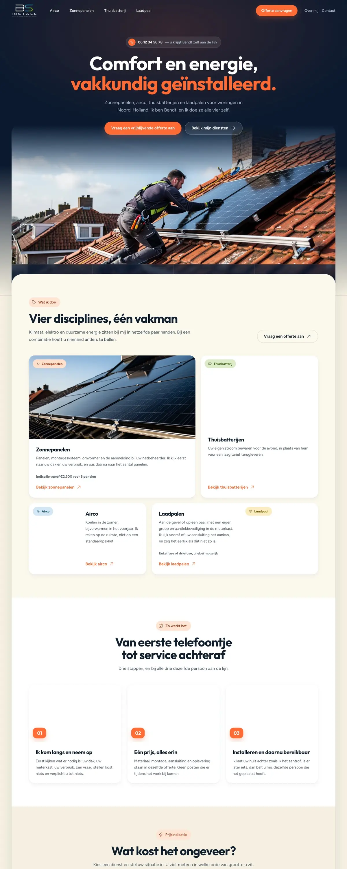 The bs-install.nl homepage on desktop